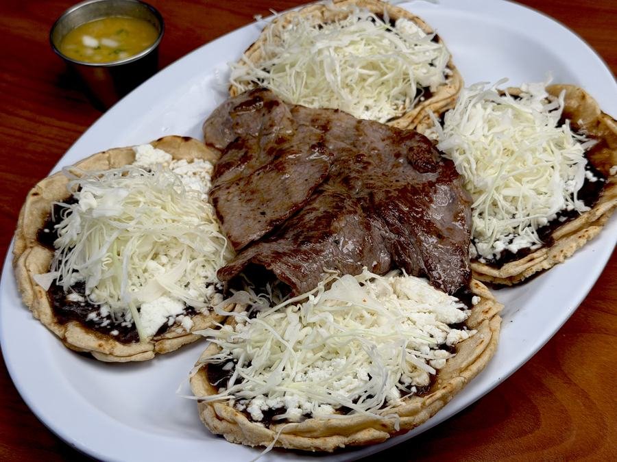 Delicious Memelas with Meat at Zimatlan Bakery in Seaside, California
