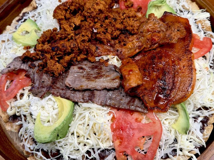 Delicious Tlayuda Close-Up at Zimatlan Bakery in Seaside, California