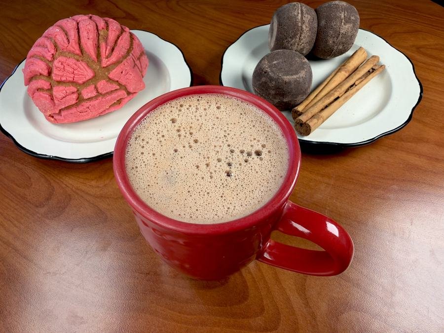 Hot Coco Ingredients and Concha at Zimatlan Bakery in Seaside, California