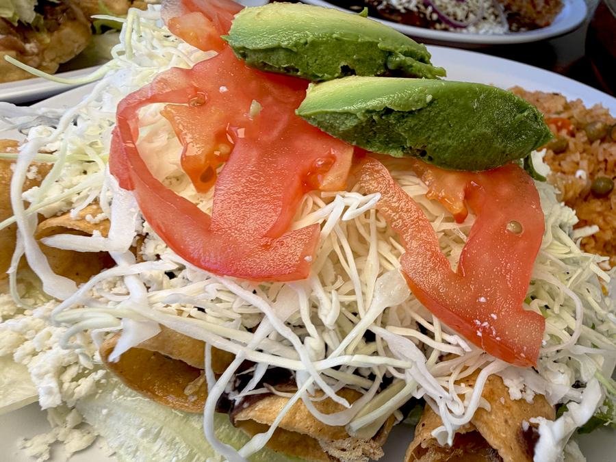 Three Crunchy Flauta Plate at Zimatlan Bakery in Seaside, California